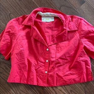 Anthropologie Maeve Vibrant Red Shirt